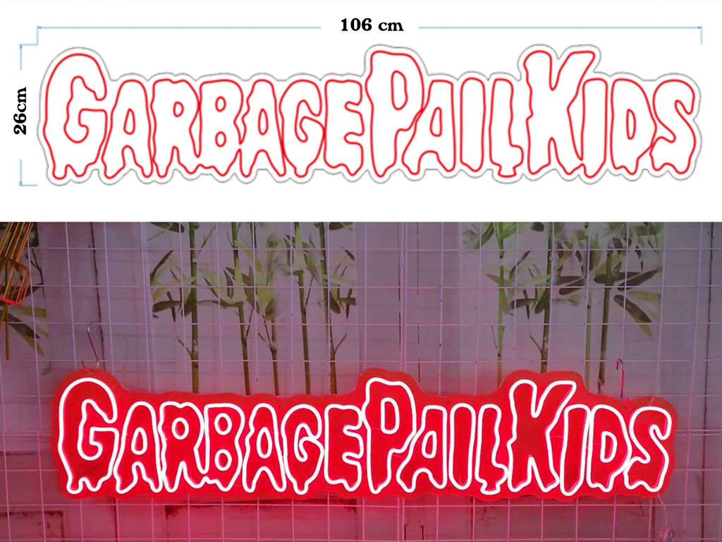 Neon Garbage Pail Kids Logo Sign